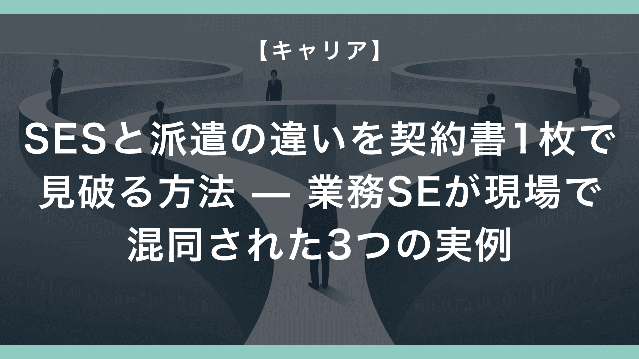 SESと派遣の違いを契約書1枚で見破る方法 — 業務SEが現場で混同された3つの実例